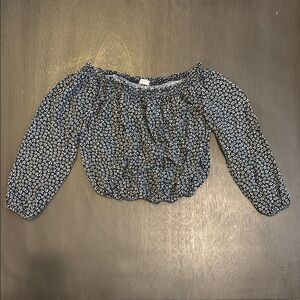 Brandy Melville 3/4 Sleeve Off-Shoulder Floral Women's Crop Top